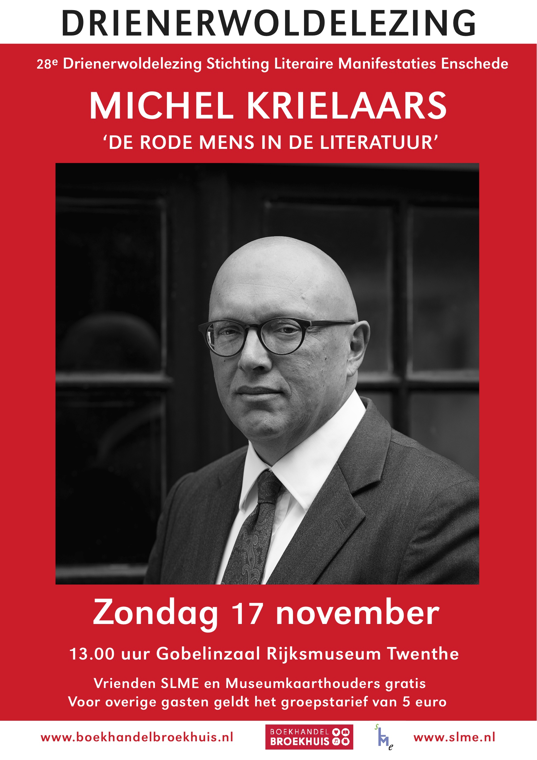28e Drienerwoldelezing door Michel Krielaars op 17 november in Rijskmuseum Enschede