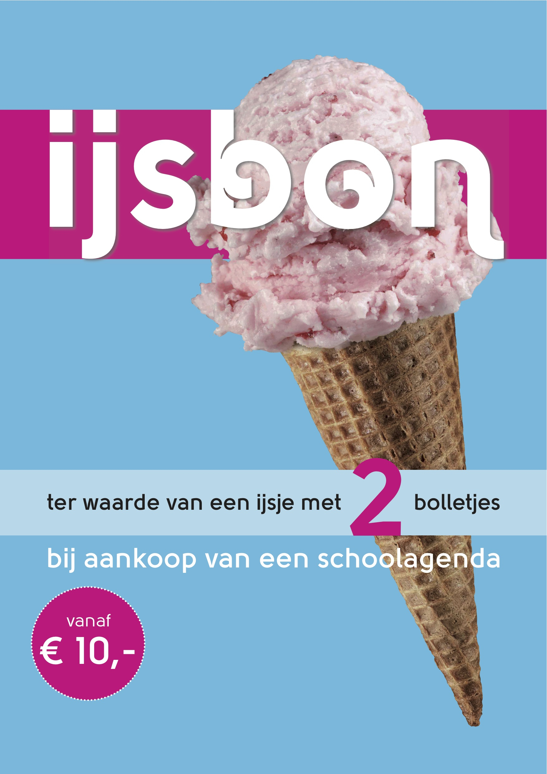 IJsbon bij aankoop agenda bij Broekhuis