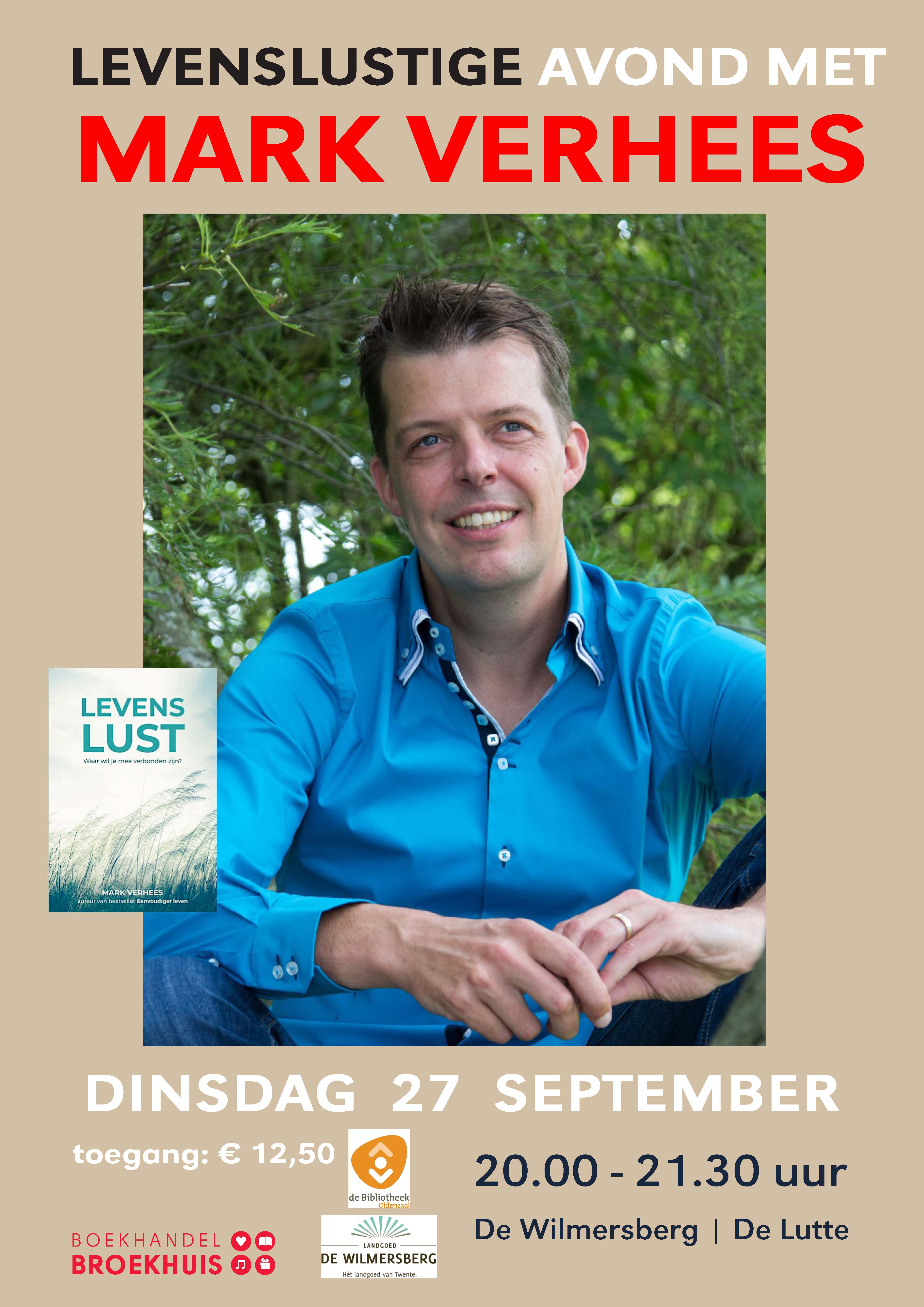 Een avond met Mark Verhees in Landgoed De Wilmersberg op 27 september