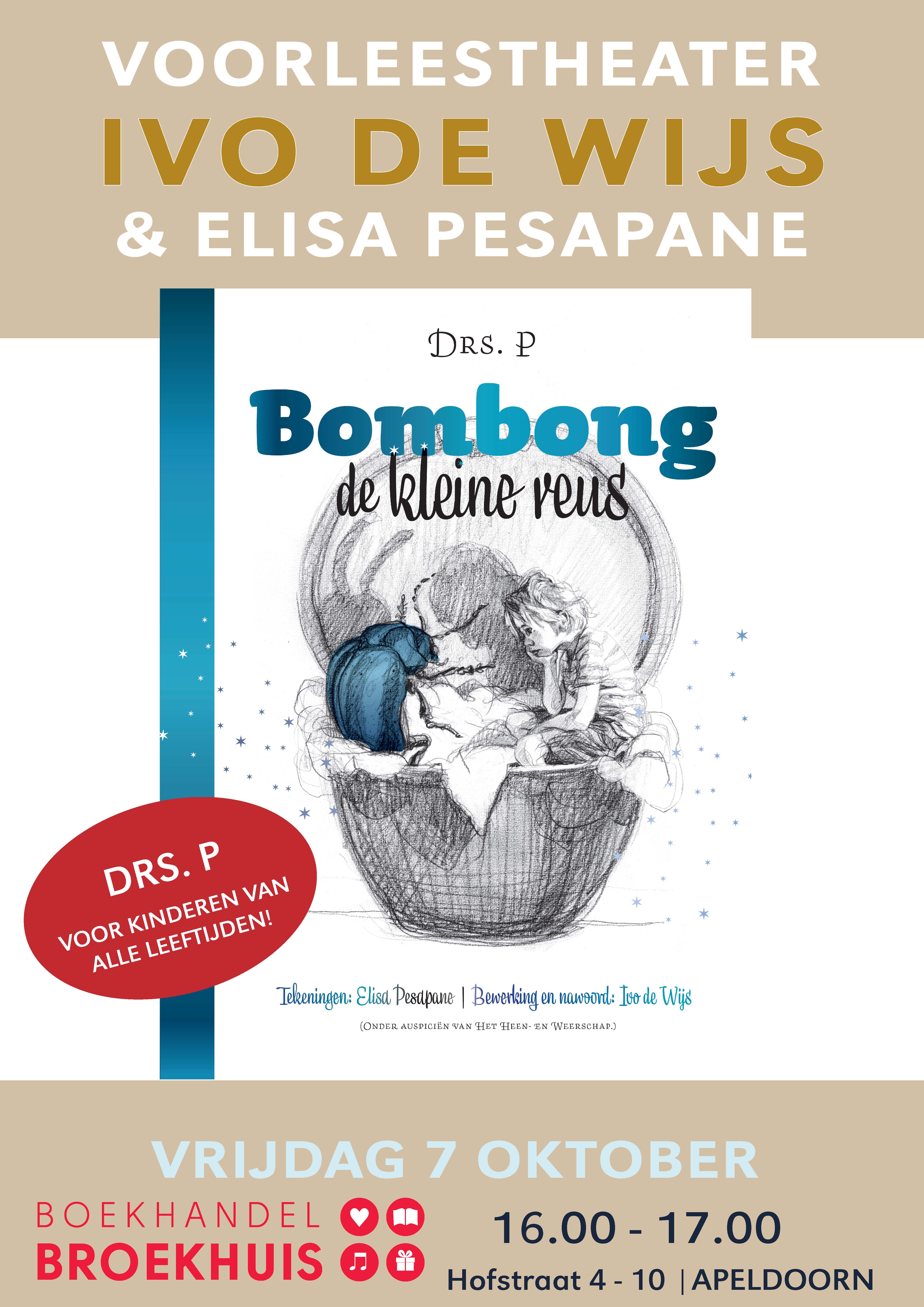 Voorleestheater 'Bombong' van Drs. P. door Ivo de Wijs op 7 oktober in Apeldoorn