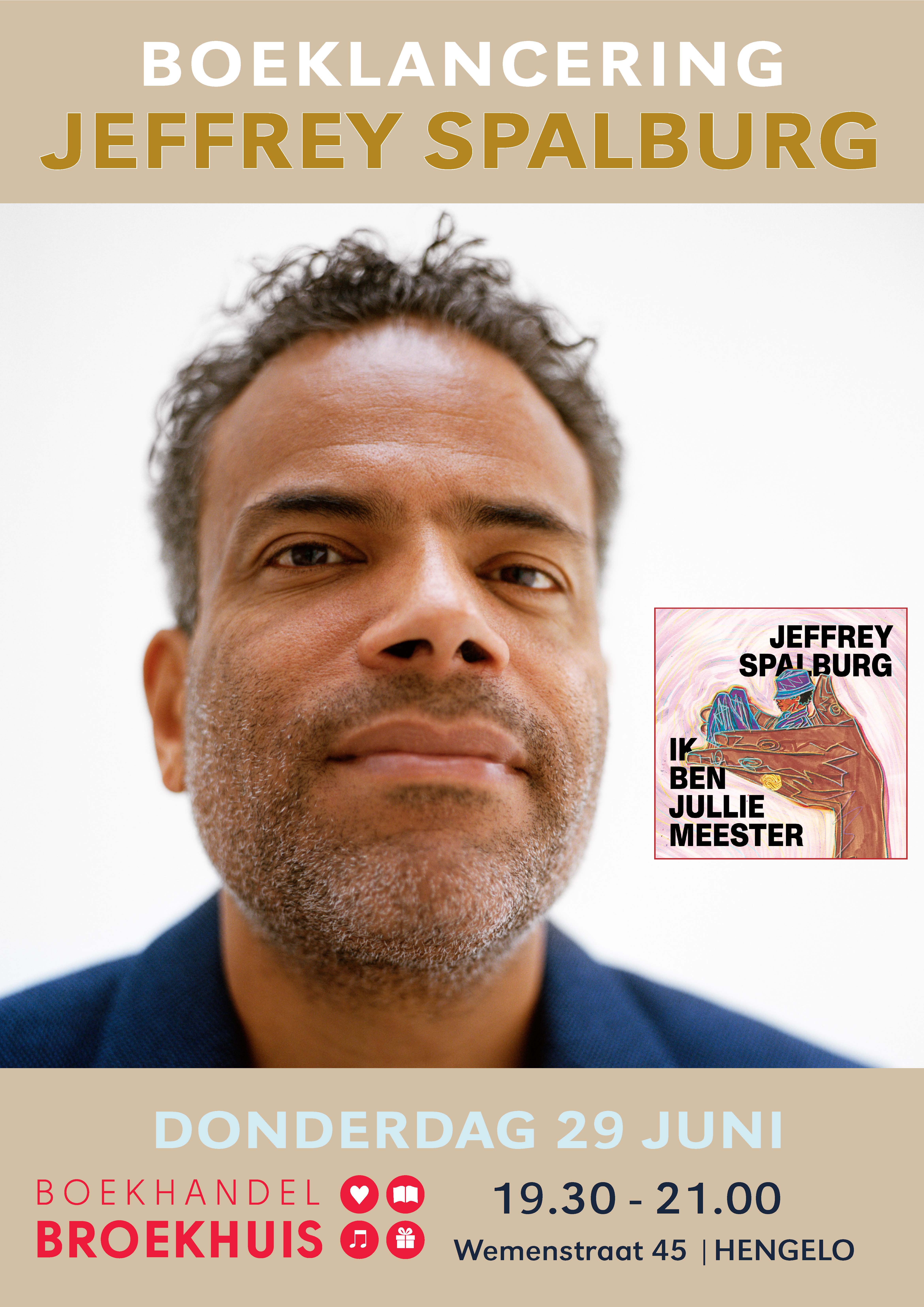 Boeklancering Jeffrey Spalburg op 29 juni bij Boekhandel Broekhuis Hengelo