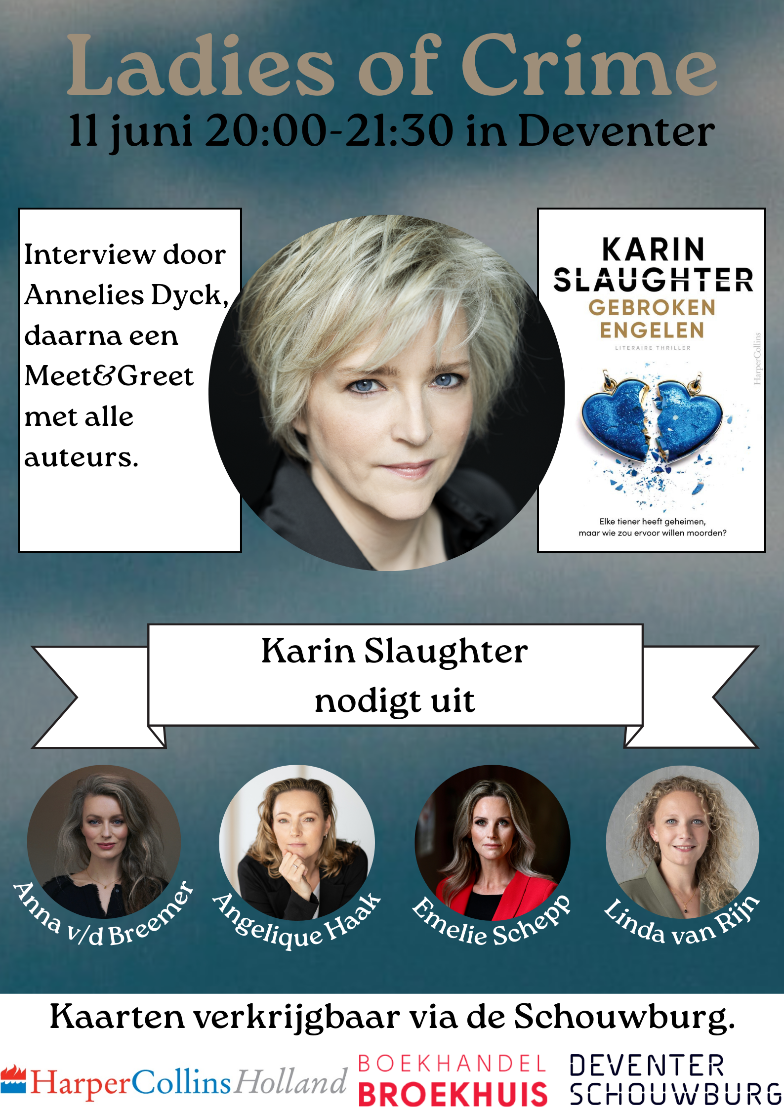 Boek & Theater: Ladies of Crime met o.a. Karin Slaughter op 11 juni in Schouwburg Deventer