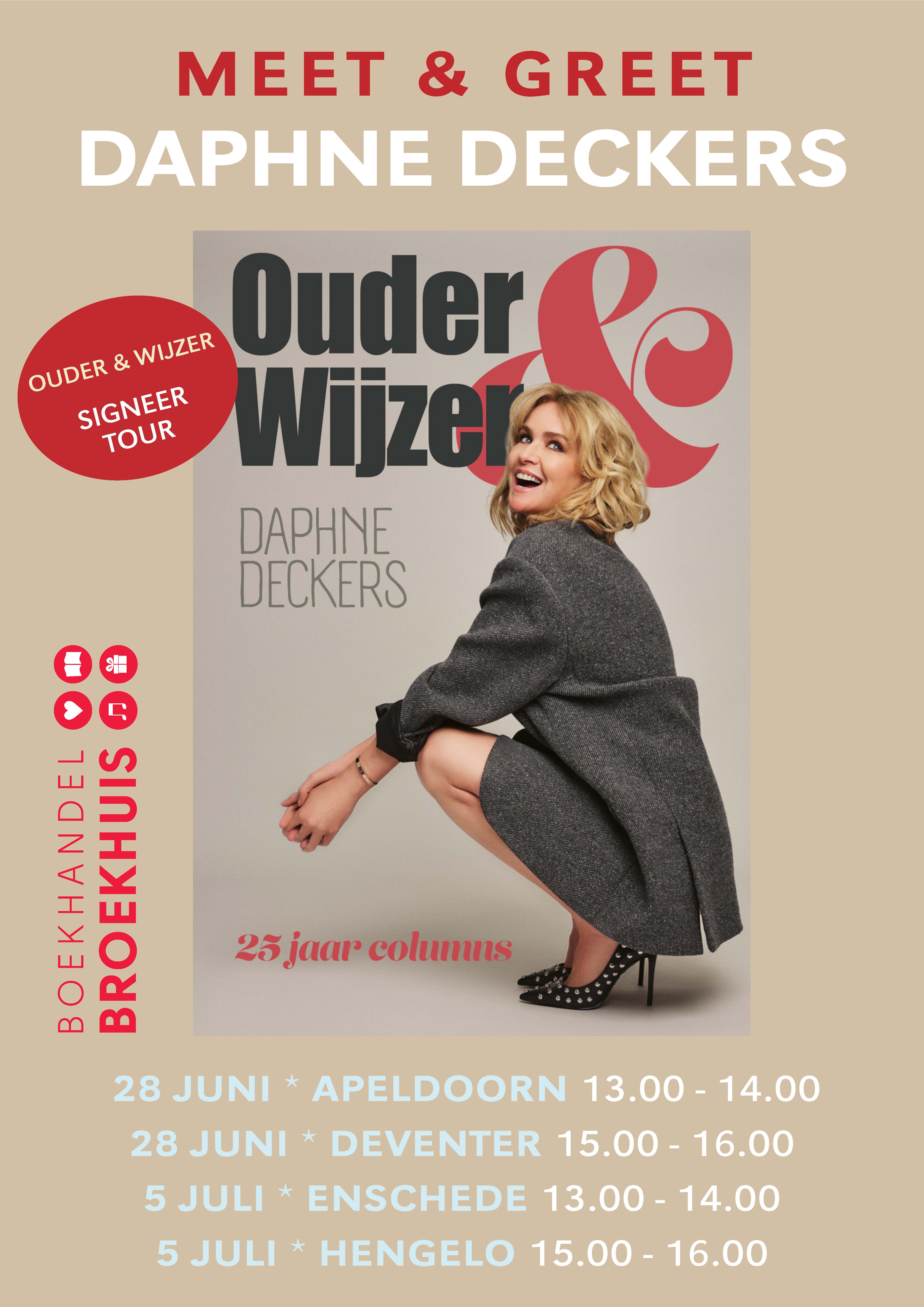  Meet & Greet met Daphne Deckers bij Boekhandel Broekhuis op 28 juni en 5 juli 